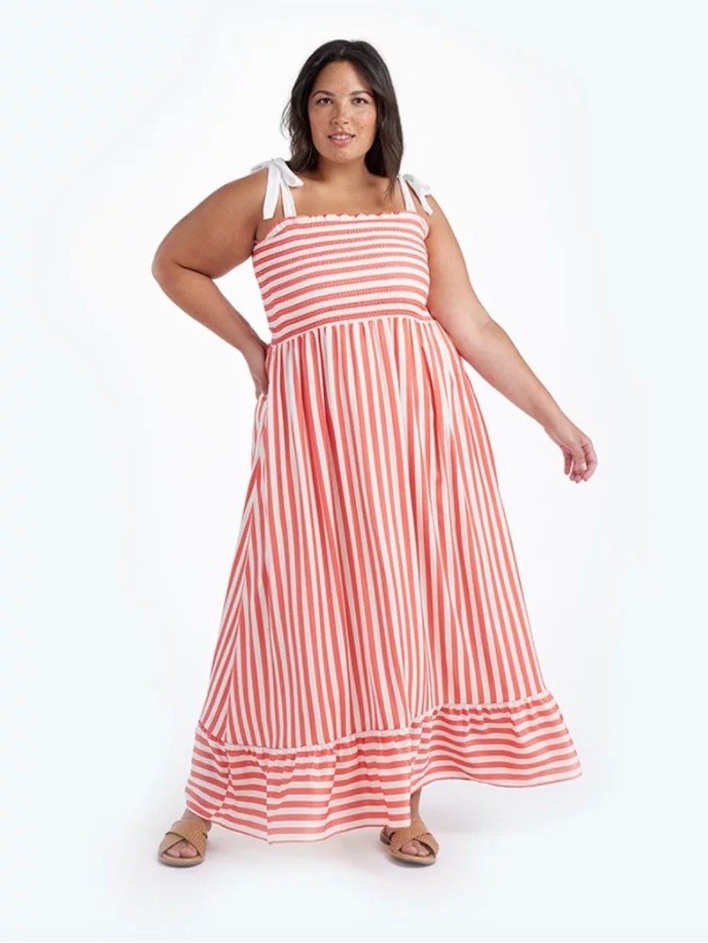 Summersalt Smocked Nautical Stripe Maxi Dress